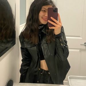 Nasty Gal Faux Leather Jacket/Shirt